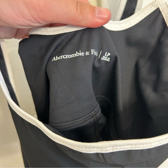 Abercrombie & Fitch Side Cutout Traveler Mini Dress Black White Size LP - Picture 8 of 10